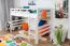 Kinderhochbett 120 x 190 cm | Massivholz: Buche | Weiß Lackiert | umbaubar in Einzelbett | Premium-Qualität | inkl. Rollrost Abbildung
