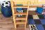 Kinder-Hochbett 120 x 190 cm (umbaubar) | Massivholz: Buche | Natur Lackiert | umbaubar in Einzelbett | Premium-Qualität | inkl. Rollrost Abbildung