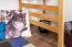 Kinder-Hochbett 120 x 190 cm (umbaubar) | Massivholz: Buche | Natur Lackiert | umbaubar in Einzelbett | Premium-Qualität | inkl. Rollrost Abbildung