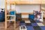 Kinder-Hochbett 120 x 190 cm (umbaubar) | Massivholz: Buche | Natur Lackiert | umbaubar in Einzelbett | Premium-Qualität | inkl. Rollrost Abbildung