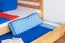 Jugendstockbett 90 x 200 cm + Bettkasten/Stauraum/Ausziehbett | Massivholz: Buche | Natur Lackiert | umbaubar/teilbar in 2 Einzelbetten | inkl. Rollroste Abbildung