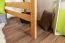 Jugendhochbett 120 x 190 cm | Massivholz: Buche | Natur Lackiert | umbaubar in Einzelbett | Premium-Qualität | inkl. Rollrost Abbildung
