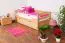 Kinderbett 90 x 200 cm mit Ausziehbett 90 x 190 cm | Massivholz: Buche | Natur Lackiert | inkl. 2. Liegeplatz 90 x 190 cm ausziehbar und 2 Rollrost Abbildung