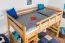 Kinder-Hochbett 120 x 190 cm (umbaubar) | Massivholz: Buche | Natur Lackiert | umbaubar in Einzelbett | Premium-Qualität | inkl. Rollrost Abbildung