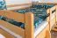 Jugendhochbett 120 x 190 cm | Massivholz: Buche | Natur Lackiert | umbaubar in Einzelbett | Premium-Qualität | inkl. Rollrost Abbildung
