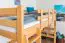 Kinder-Hochbett 120 x 190 cm (umbaubar) | Massivholz: Buche | Natur Lackiert | umbaubar in Einzelbett | Premium-Qualität | inkl. Rollrost Abbildung