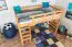 Kinder-Hochbett 120 x 190 cm (umbaubar) | Massivholz: Buche | Natur Lackiert | umbaubar in Einzelbett | Premium-Qualität | inkl. Rollrost Abbildung