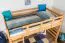 Kinder-Hochbett 120 x 190 cm (umbaubar) | Massivholz: Buche | Natur Lackiert | umbaubar in Einzelbett | Premium-Qualität | inkl. Rollrost Abbildung