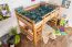Jugendhochbett 120 x 190 cm | Massivholz: Buche | Natur Lackiert | umbaubar in Einzelbett | Premium-Qualität | inkl. Rollrost Abbildung