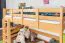 Jugendhochbett 120 x 190 cm | Massivholz: Buche | Natur Lackiert | umbaubar in Einzelbett | Premium-Qualität | inkl. Rollrost Abbildung
