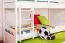 90 x 200 cm Jugendetagenbett inkl. Bettkasten als 3. Liegefläche | Massivholz: Buche | Weiß Lackiert | umbaubar in 2 Einzelbetten | Bettkasten als Stauraum oder Liegefläche | inkl. Rollroste Abbildung