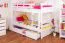 Kinderetagenbett inkl. Stauraum (2 Schubkästen) | 90 x 200 cm | Massivholz: Buche | Weiß Lackiert | umbaubar in 2 Einzelbetten | Premium-Qualität | inkl. Rollroste Abbildung