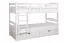 Kinderetagenbett inkl. Stauraum (2 Schubkästen) | 90 x 200 cm | Massivholz: Buche | Weiß Lackiert | umbaubar in 2 Einzelbetten | Premium-Qualität | inkl. Rollroste Abbildung