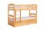 Jugendstockbett 90 x 200 cm + Bettkasten/Stauraum/Ausziehbett | Massivholz: Buche | Natur Lackiert | umbaubar/teilbar in 2 Einzelbetten | inkl. Rollroste Abbildung
