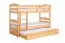Jugendstockbett 90 x 200 cm + Bettkasten/Stauraum/Ausziehbett | Massivholz: Buche | Natur Lackiert | umbaubar/teilbar in 2 Einzelbetten | inkl. Rollroste Abbildung