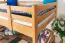 Kinder-Hochbett 120 x 190 cm (umbaubar) | Massivholz: Buche | Natur Lackiert | umbaubar in Einzelbett | Premium-Qualität | inkl. Rollrost Abbildung