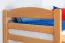 Jugendstockbett 90 x 200 cm + Bettkasten/Stauraum/Ausziehbett | Massivholz: Buche | Natur Lackiert | umbaubar/teilbar in 2 Einzelbetten | inkl. Rollroste Abbildung