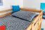 Kinder-Hochbett 120 x 190 cm (umbaubar) | Massivholz: Buche | Natur Lackiert | umbaubar in Einzelbett | Premium-Qualität | inkl. Rollrost Abbildung