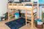 Breites Jugendhochbett 160 x 190 cm | Massivholz: Buche | Natur Lackiert | umbaubar in Einzelbett | Premium-Qualität | inkl. Rollrost Abbildung