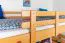 Kinder-Hochbett 120 x 190 cm (umbaubar) | Massivholz: Buche | Natur Lackiert | umbaubar in Einzelbett | Premium-Qualität | inkl. Rollrost Abbildung