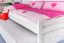 Bettrahmen für Kinder 90 x 200 cm mit Ausziehbett 90 x 190 cm als Gästebett-Funktion | Massivholz: Buche | Weiß Lackiert | inkl. 2. Liegeplatz 90 x 190 cm ausziehbar und 2 Rollrost Abbildung