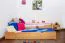 Kinderbett 90 x 200 cm mit Ausziehbett 90 x 190 cm | Massivholz: Buche | Natur Lackiert | inkl. 2. Liegeplatz 90 x 190 cm ausziehbar und 2 Rollrost Abbildung