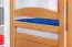 Jugendstockbett 90 x 200 cm + Bettkasten/Stauraum/Ausziehbett | Massivholz: Buche | Natur Lackiert | umbaubar/teilbar in 2 Einzelbetten | inkl. Rollroste Abbildung