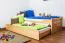 Kinderbett 90 x 200 cm mit Ausziehbett 90 x 190 cm | Massivholz: Buche | Natur Lackiert | inkl. 2. Liegeplatz 90 x 190 cm ausziehbar und 2 Rollrost Abbildung