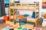 Etagenbett mit Stauraum / 2 Schubladen für Kinder 90 x 200 cm | Massivholz: Buche | Natur Lackiert | umbaubar in 2 Einzelbetten | Premium-Qualität | inkl. Rollroste Abbildung