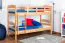Stockbett für Jugendliche 90 x 200 cm | Massivholz: Buche | Natur Lackiert | umbaubar in 2 Einzelbetten | inkl. Rollroste Abbildung