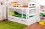 Stockbett mit Stauraum / 2 Schubladen für Jugendliche 90 x 200 cm | Massivholz: Buche | Weiß Lackiert | umbaubar in 2 Einzelbetten | Premium-Qualität | inkl. Rollroste Abbildung