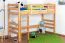 Hochbett für Kinder 90 x 200 cm | Massivholz: Buche | Natur Lackiert | umbaubar in Einzelbett | Premium-Qualität | inkl. Rollrost Abbildung