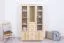 Kleiderschrank | 5 Drehtüren | 4 Schubladen | 12 Fächer | 121 cm breit | Massivholz | Farbe: Natur Abbildung