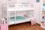 Stockbett für Kinder 90 x 200 cm | Massivholz: Buche | Weiß Lackiert | umbaubar in 2 Einzelbetten | inkl. Rollroste Abbildung