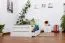 Bettrahmen für Kinder / Kinderbett 90 x 200 cm | Massivholz: Buche | Weiß Lackiert | inkl. 2 Schubladen und Lattenrost | besonders hohe Qualität Abbildung