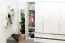 Kleiderschrank | 6 Drehtüren | 4 Schubladen | 8 Fächer | mit 4 Kleiderstangen | 277 cm breit | Farbe: Weiß Abbildung
