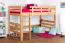 Hochbett für Kinder 120 x 200 cm | Massivholz: Buche | Natur Lackiert | umbaubar in Einzelbett | Premium-Qualität | inkl. Rollrost Abbildung