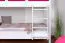 Etagenbett für Kinder 90 x 190 cm | Massivholz: Buche | Weiß Lackiert | umbaubar in 2 Einzelbetten | inkl. Rollroste Abbildung