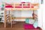 Hochbett für Kinder 120 x 200 cm | Massivholz: Buche | Natur Lackiert | umbaubar in Einzelbett | Premium-Qualität | inkl. Rollrost Abbildung