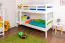 Etagenbett für Kinder 90 x 200 cm | Massivholz: Buche | Weiß Lackiert | umbaubar in 2 Einzelbetten | inkl. Rollroste Abbildung