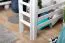 Jugendhochbett 120 x 190 cm | Massivholz: Buche | Weiß Lackiert | umbaubar in Einzelbett | Premium-Qualität | inkl. Rollrost Abbildung