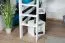 Hochbett für Kinder 160 x 190 cm | Massivholz: Buche | Weiß Lackiert | umbaubar in Einzelbett | Premium-Qualität | inkl. Rollrost Abbildung