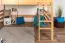 Hochbett für Kinder 160 x 200 cm | Massivholz: Buche | Natur Lackiert | umbaubar in Einzelbett | Premium-Qualität | inkl. Rollrost Abbildung