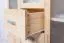 Kleiderschrank | 5 Drehtüren | 4 Schubladen | 12 Fächer | 121 cm breit | Massivholz | Farbe: Natur Abbildung