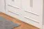 Kleiderschrank | 6 Drehtüren | 4 Schubladen | 8 Fächer | mit 4 Kleiderstangen | 277 cm breit | Farbe: Weiß Abbildung