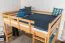Hochbett für Kinder 160 x 200 cm | Massivholz: Buche | Natur Lackiert | umbaubar in Einzelbett | Premium-Qualität | inkl. Rollrost Abbildung