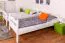 Stockbett für Kinder 90 x 200 cm | Massivholz: Buche | Weiß Lackiert | umbaubar in 2 Einzelbetten | inkl. Rollroste Abbildung