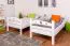 Stockbett für Kinder 90 x 200 cm | Massivholz: Buche | Weiß Lackiert | umbaubar in 2 Einzelbetten | inkl. Rollroste Abbildung
