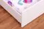 Etagenbett + Ausziehbett für Jugendliche 90 x 200 cm | Massivholz: Buche | Weiß Lackiert | inkl. Bettkasten | umbaubar in 2 Einzelbetten | inkl. Rollroste Abbildung