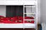 Etagenbett für Kinder 90 x 190 cm | Massivholz: Buche | Weiß Lackiert | umbaubar in 2 Einzelbetten | inkl. Rollroste Abbildung